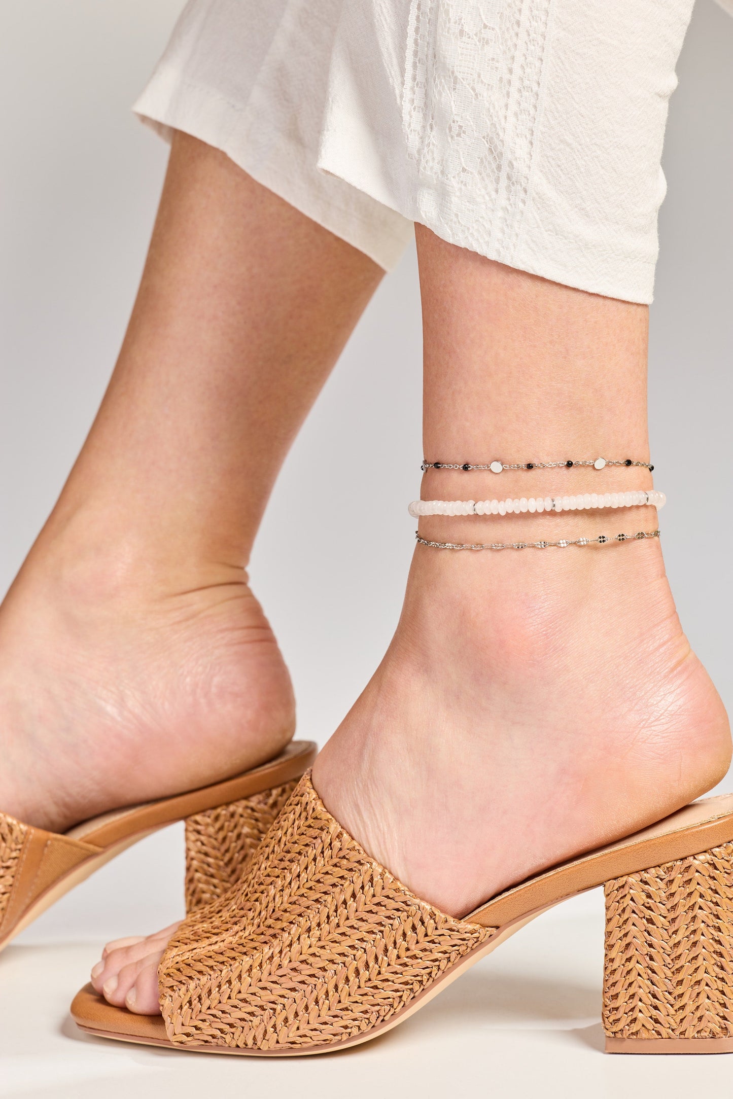 Multi Faceted Chain Anklet