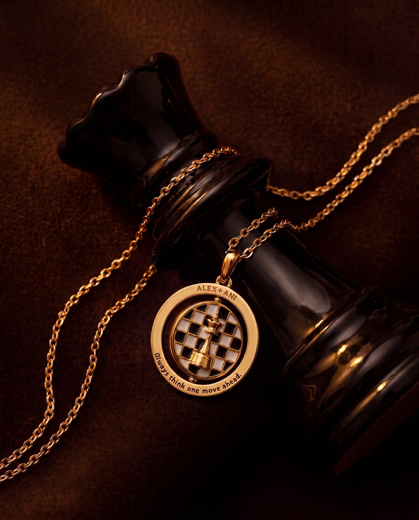 'Always Think One Move Ahead' Chess Spinner Pendant