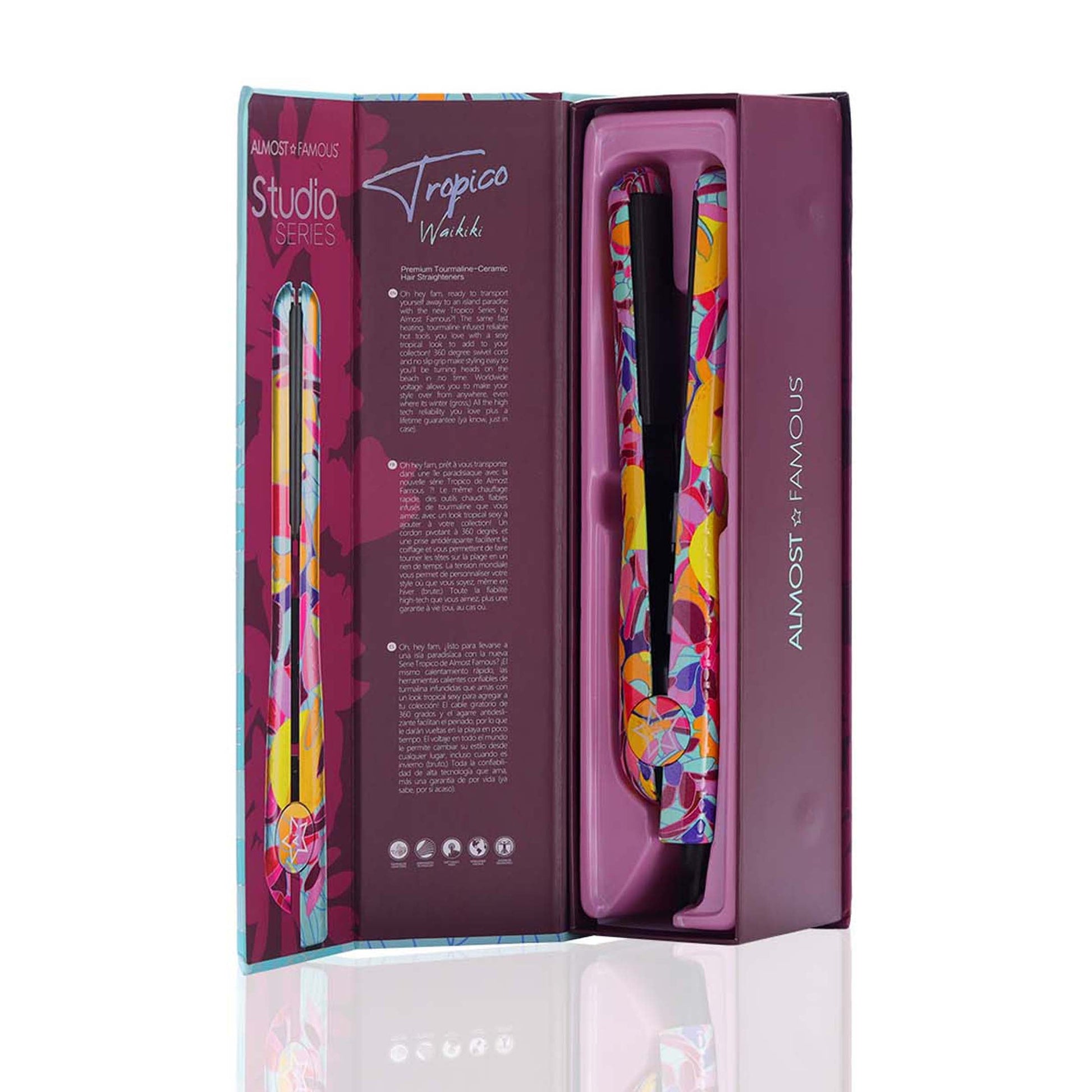 Tropico Studio 1.25" Flat Iron with Waterprint Design by Almost Famous Hair