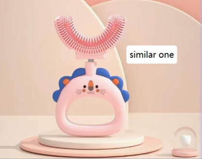 U-Shaped Little Lion Silicone Toothbrush for Kids