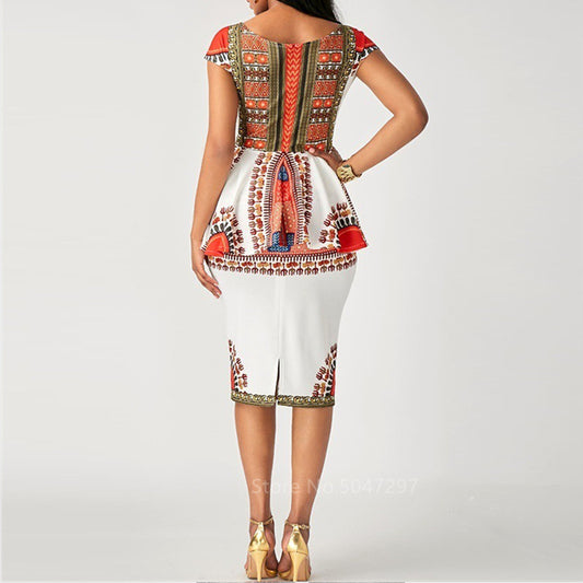 African Dashiki Top And Skirt