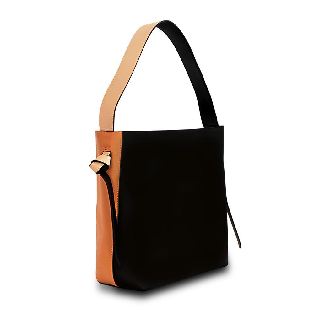 Versa Leather Tote -Orange/Black by Cosmic Kollections