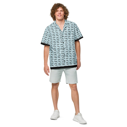 Shark Frenzy button shirt by Cosmic Kollections