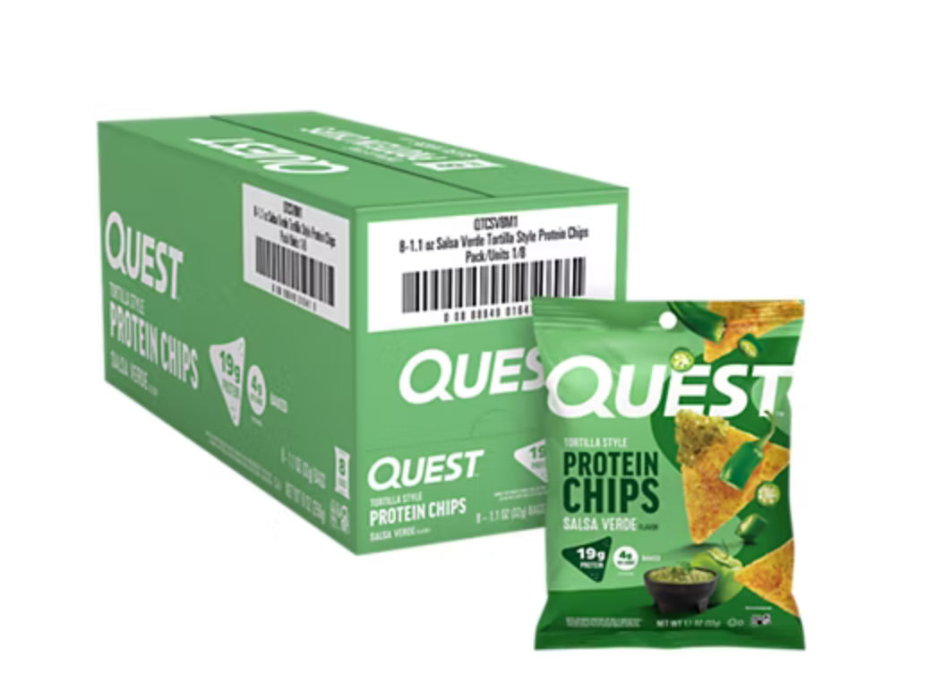 QUEST PROTEIN CHIPS TORTILLA SALSA VERDE 8 PK