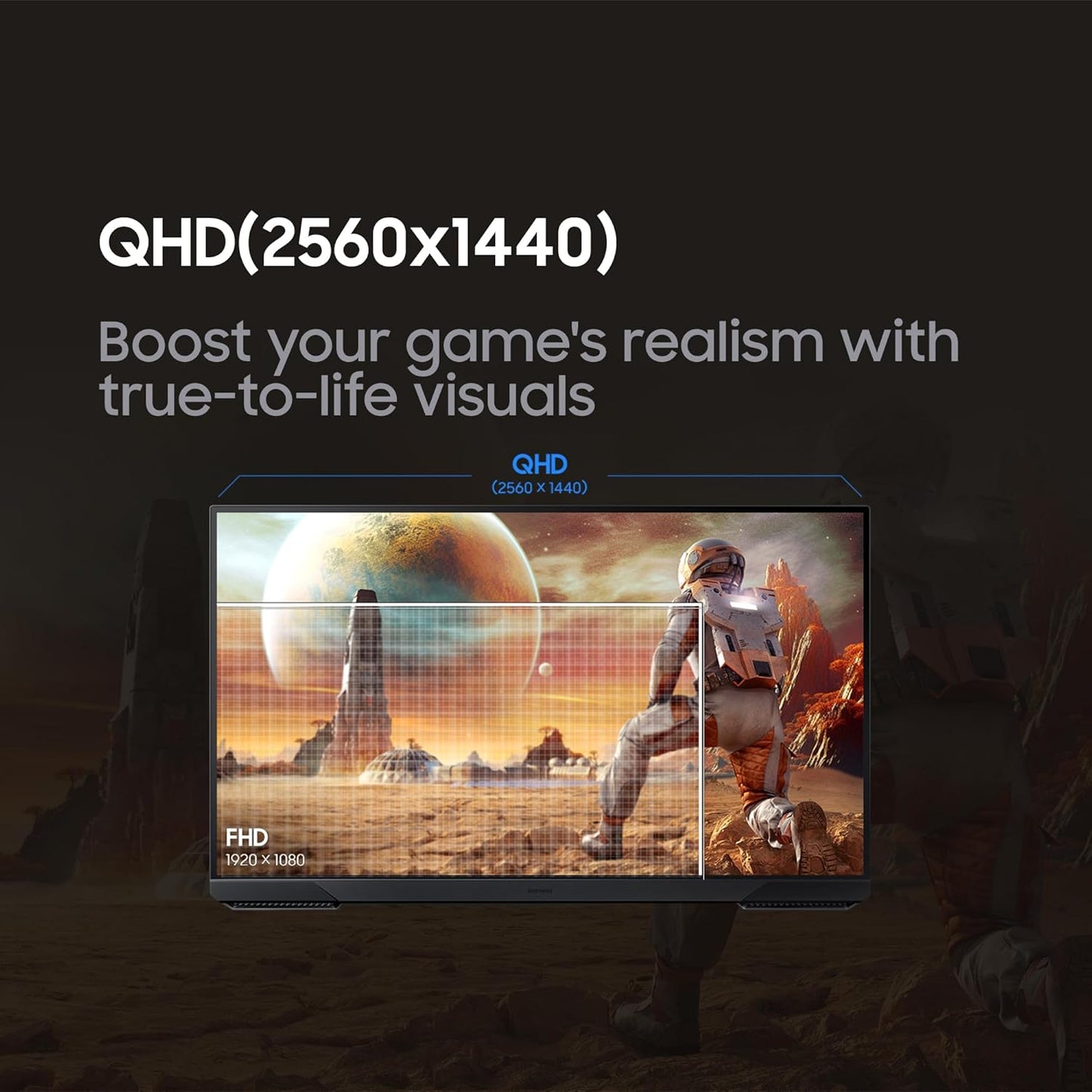 Samsung 27" Odyssey G5 (G51F) Series QHD (1440P) Gaming Monitor | 180Hz, 1ms, AMD FreeSync, HDR10, Height Adj Stand, Black Equalizer, Virtual Aim Point, Auto Source Switch+ (LS27FG512ENXZA)