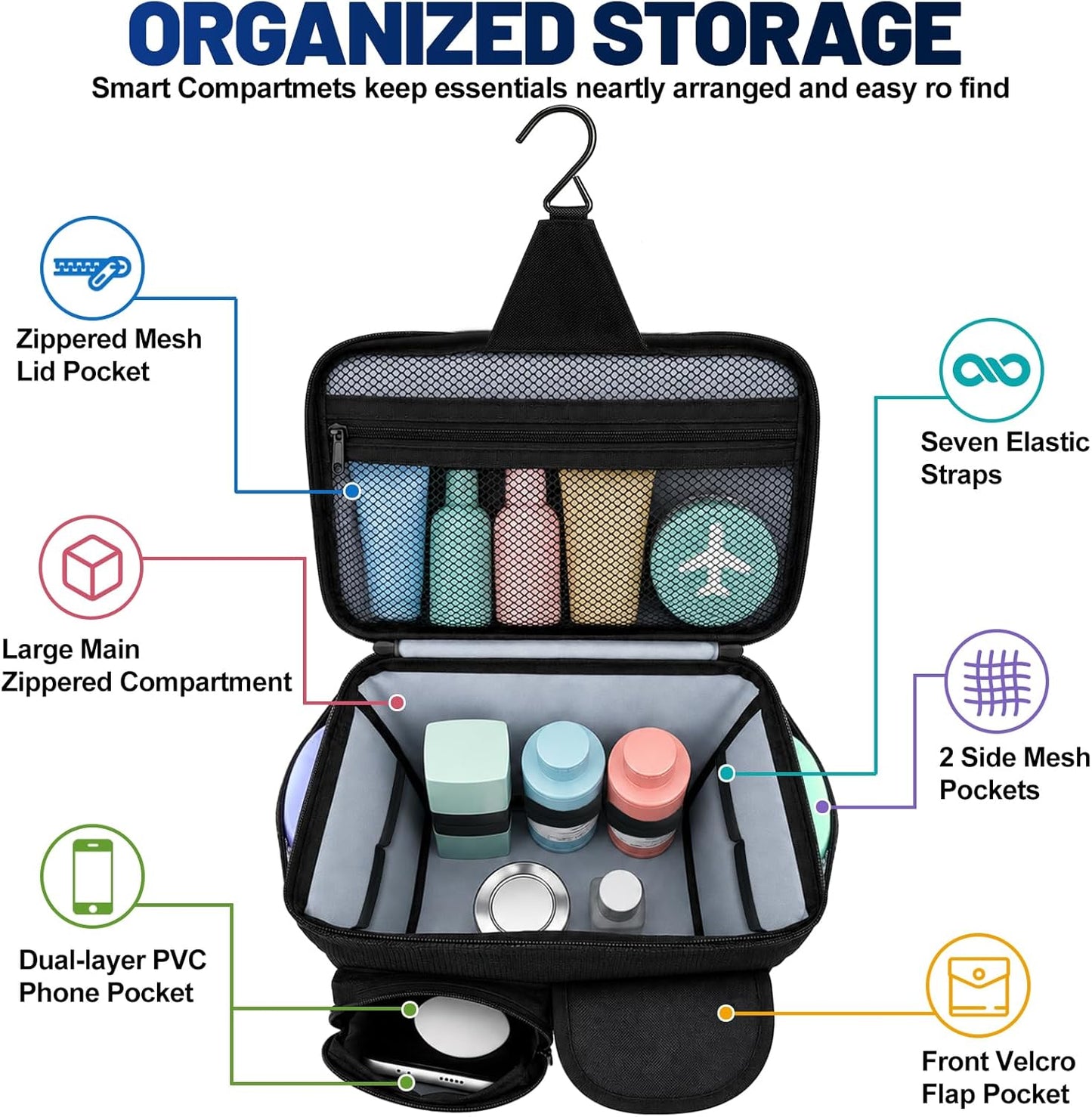 Dorm Room Essentials for Guys Girls, Quick Dry Mesh Shower Caddy Portable | Large Travel Toiletry Shower Bag for Full-Sized Bottles, Makeup Organizer for College Camping Cruise Ship, Women & Man Gifts