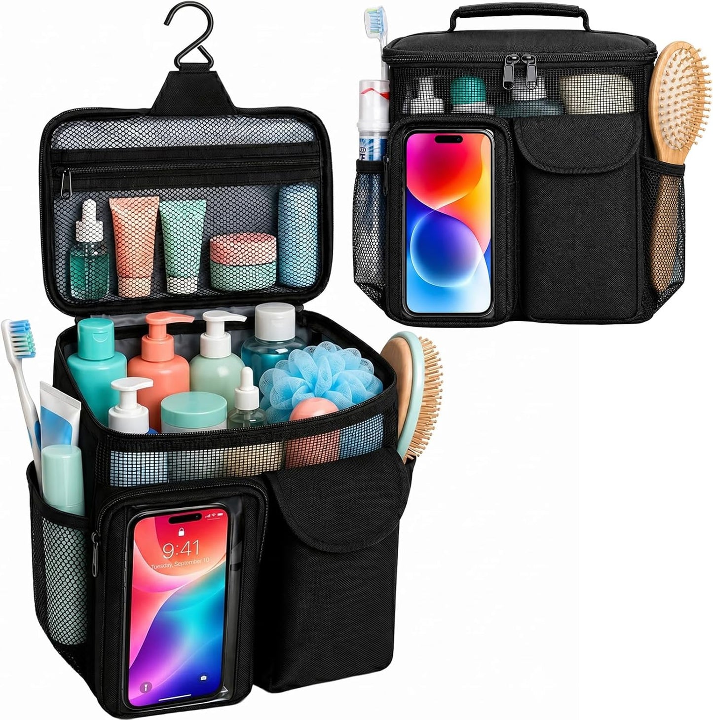Dorm Room Essentials for Guys Girls, Quick Dry Mesh Shower Caddy Portable | Large Travel Toiletry Shower Bag for Full-Sized Bottles, Makeup Organizer for College Camping Cruise Ship, Women & Man Gifts