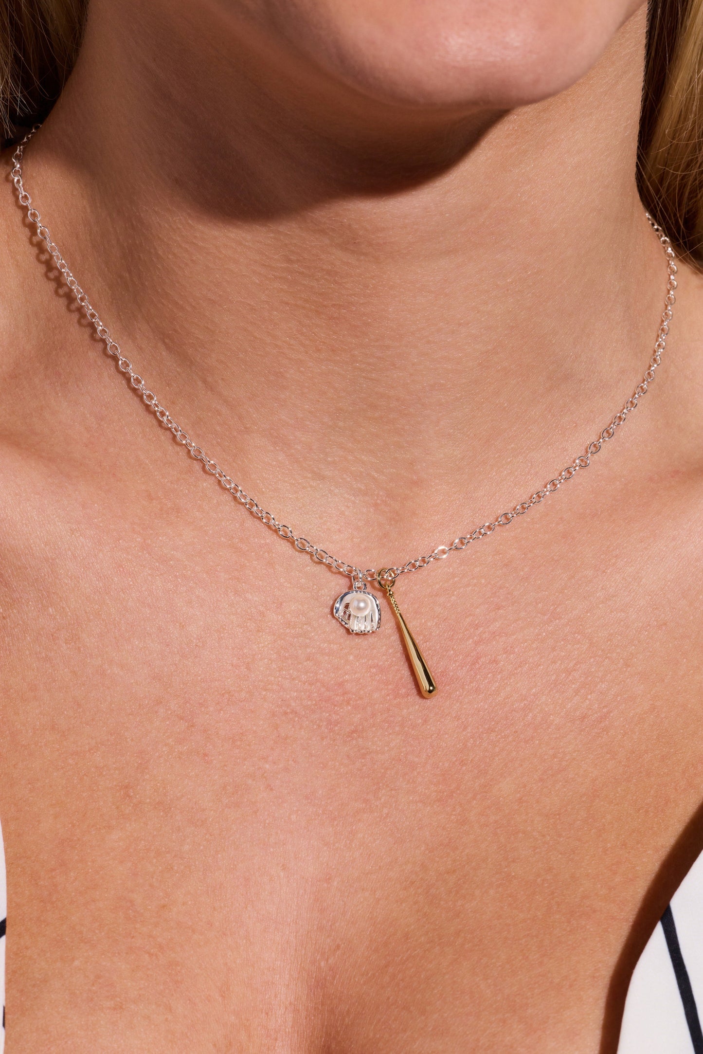 Ballgame Duo Charm Pendant Necklace