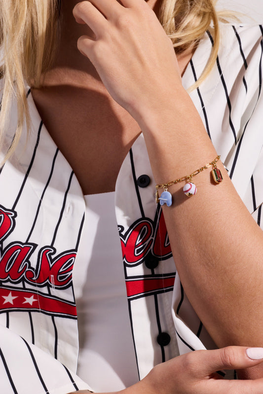 'Take Me Out to the Ballgame' Baseball Charm Bracelet