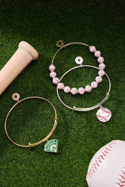 Baseball Beaded Bangle
