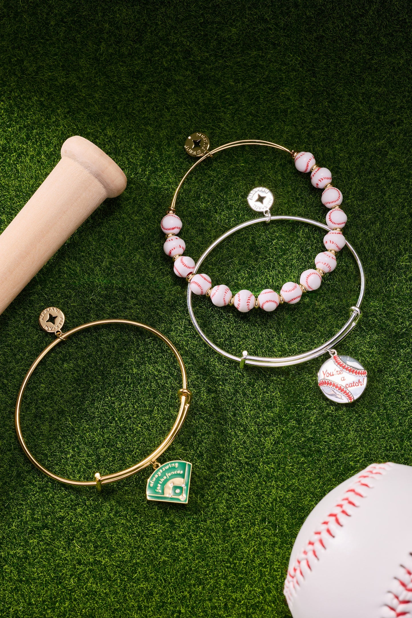 "Always Swing for the Fences" Charm Bangle