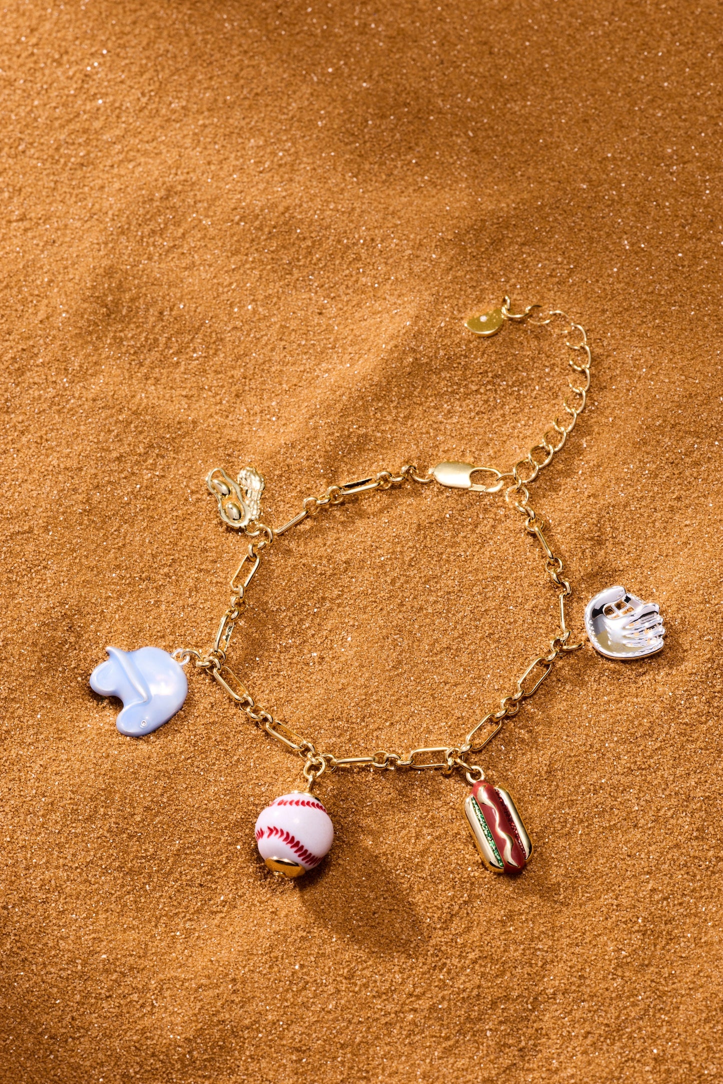 'Take Me Out to the Ballgame' Baseball Charm Bracelet