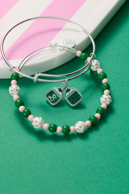 Barbie™ Pickleball Beaded Charm Bangle
