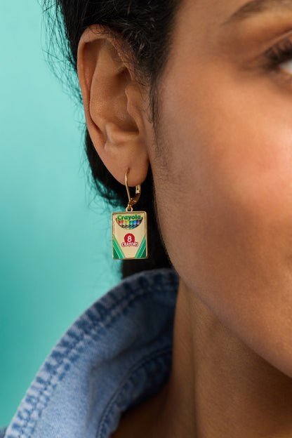 Crayola 'To Teach Is To Color A Life Forever' Crayon Box Earrings