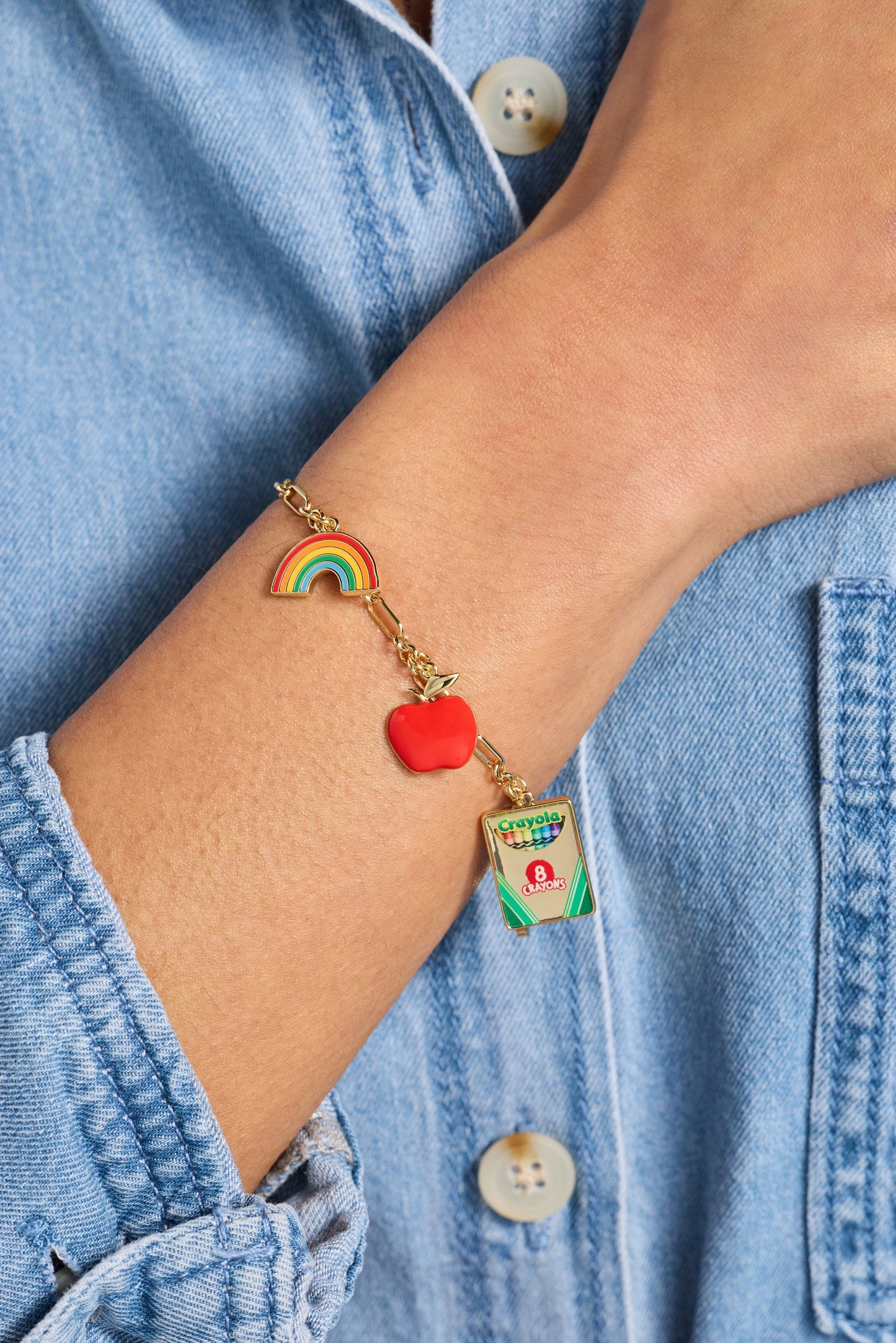 Crayola 'Teaching Is A Work Of Heart' Toggle Bracelet