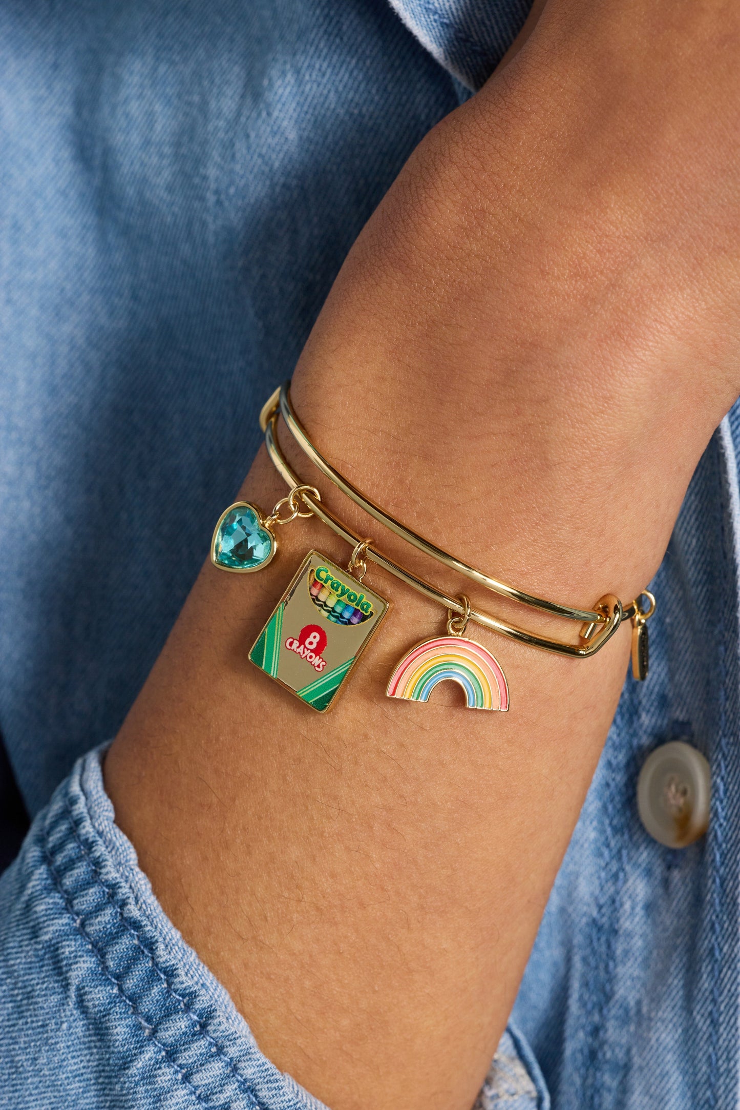 Crayola 'To Teach Is To Color A Life Forever' Multi Charm Bangle