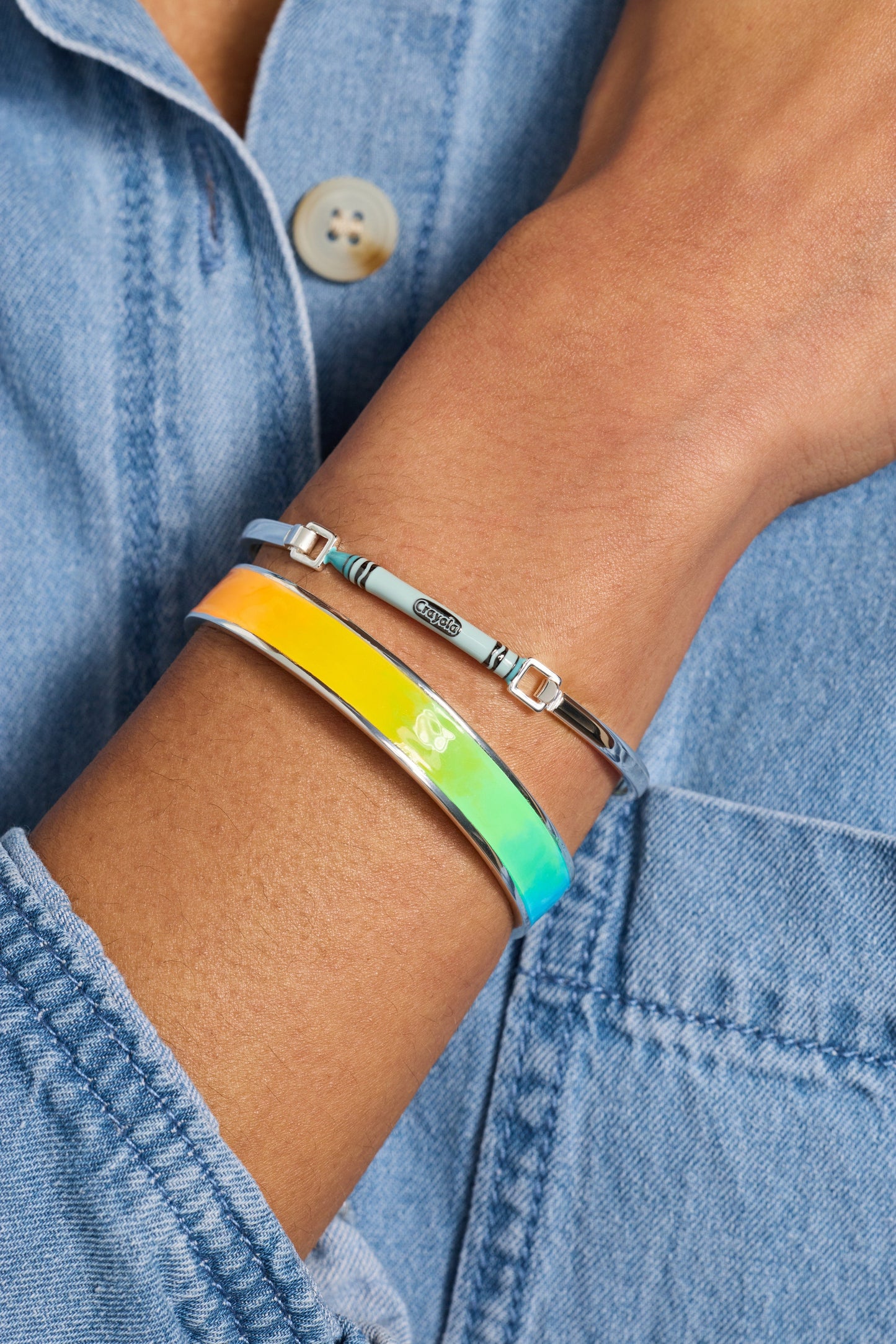 Crayola Robin's Egg Blue Crayon Tension Bangle