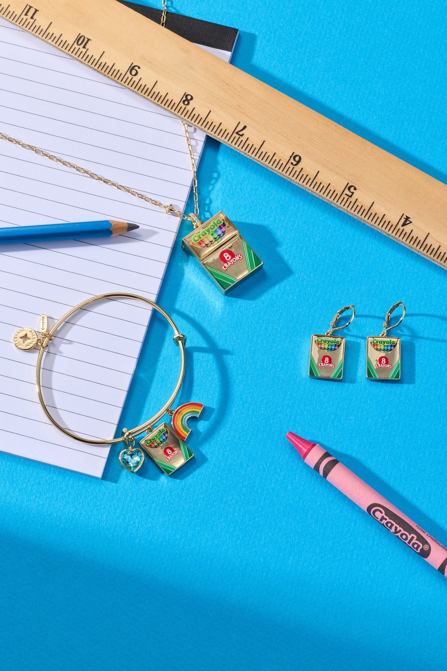 Crayola 'To Teach Is To Color A Life Forever' Crayon Box Earrings