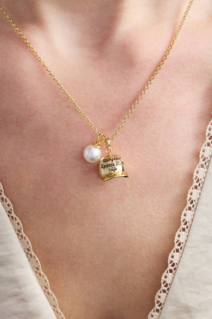 'Living That Sports Mom Life' Baseball Charm Necklace