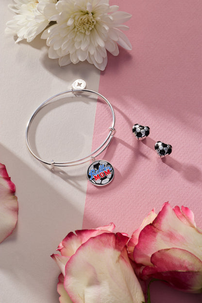 Soccer Heart Stud Earrings