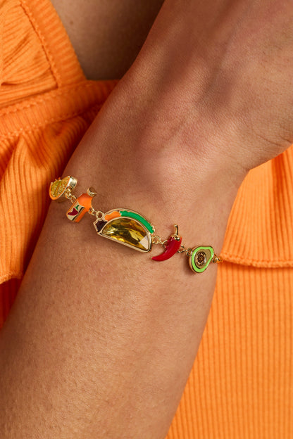 Taco Inline Charm Bracelet