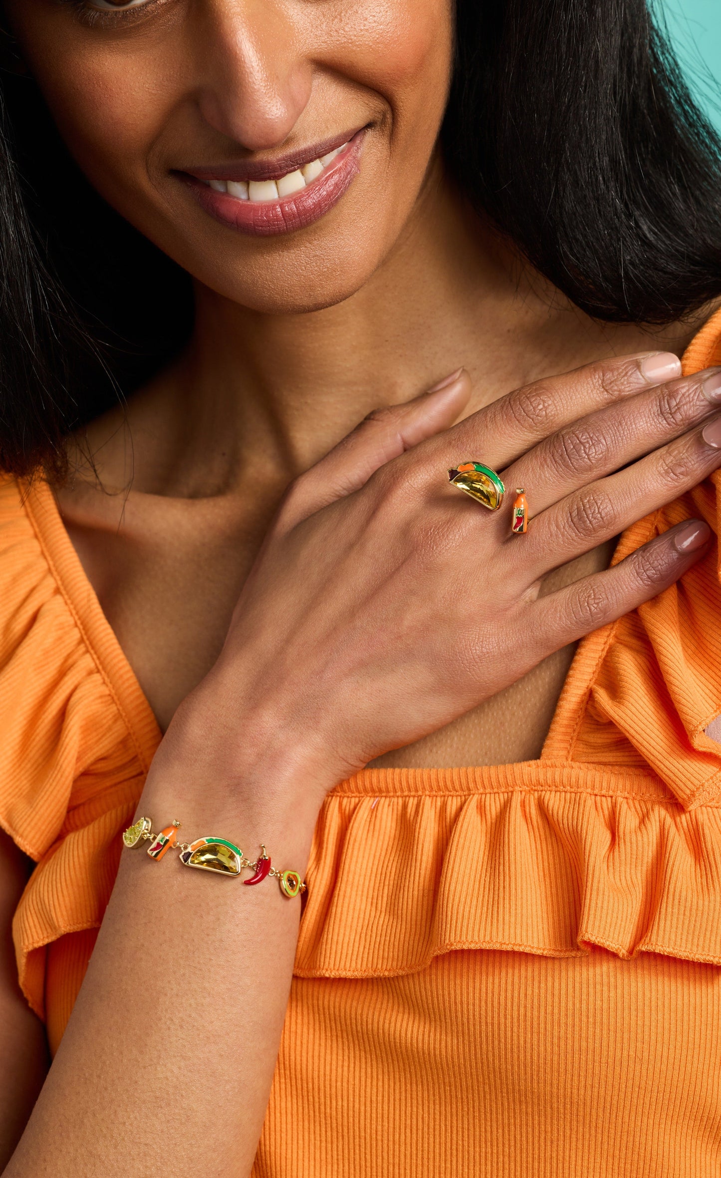 Taco Inline Charm Bracelet