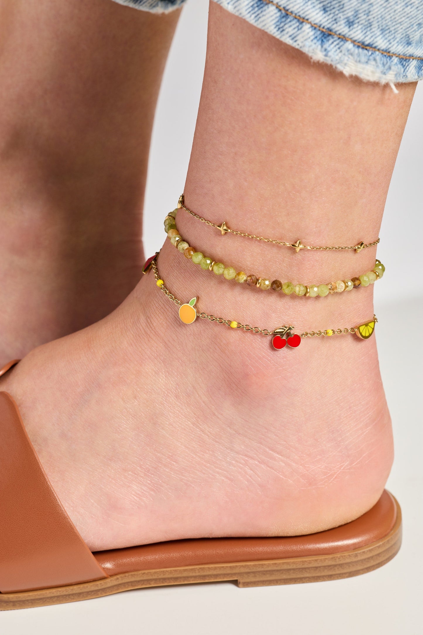 Fruit Inline Charm Anklet