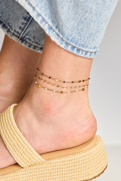 Multi Faceted Chain Anklet