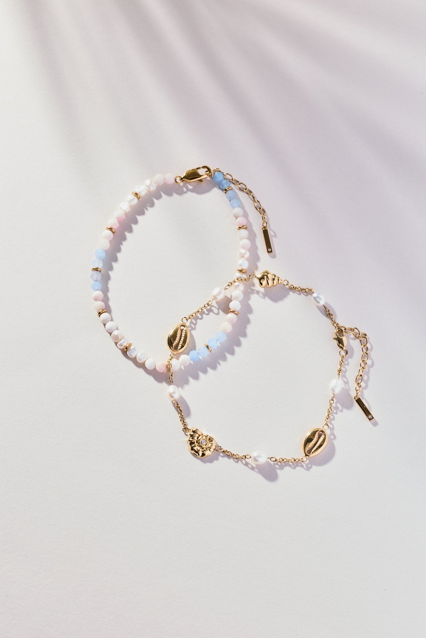 Sandy Peach Ombre Semi-Precious Beaded Anklet