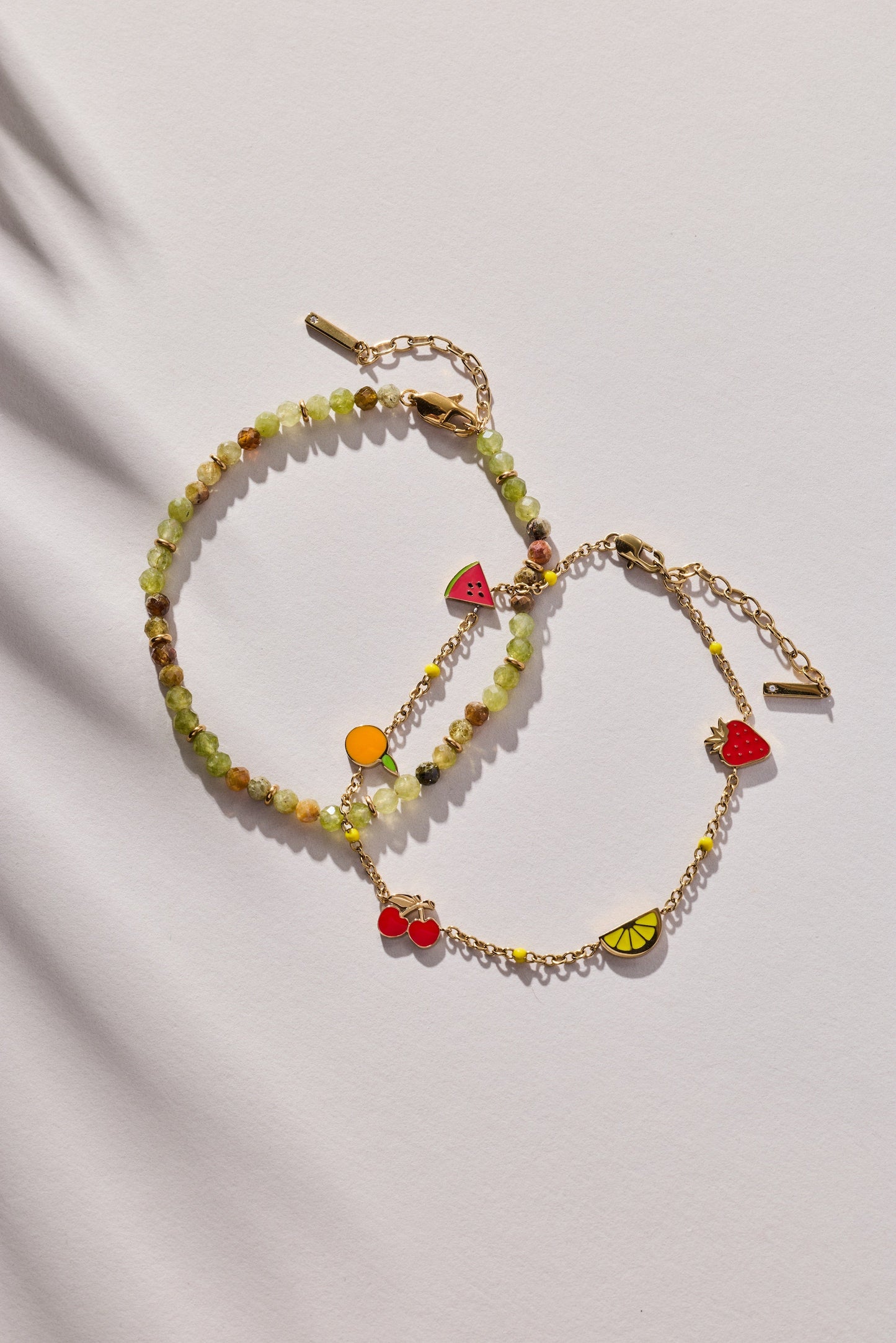 Green Ombre Semi-Precious Beaded Anklet