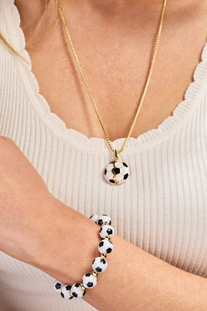 Soccer Oversized Beaded Bangle
