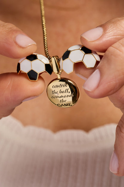 Soccer Ball "Control The Ball, Command The Game" Locket Necklace
