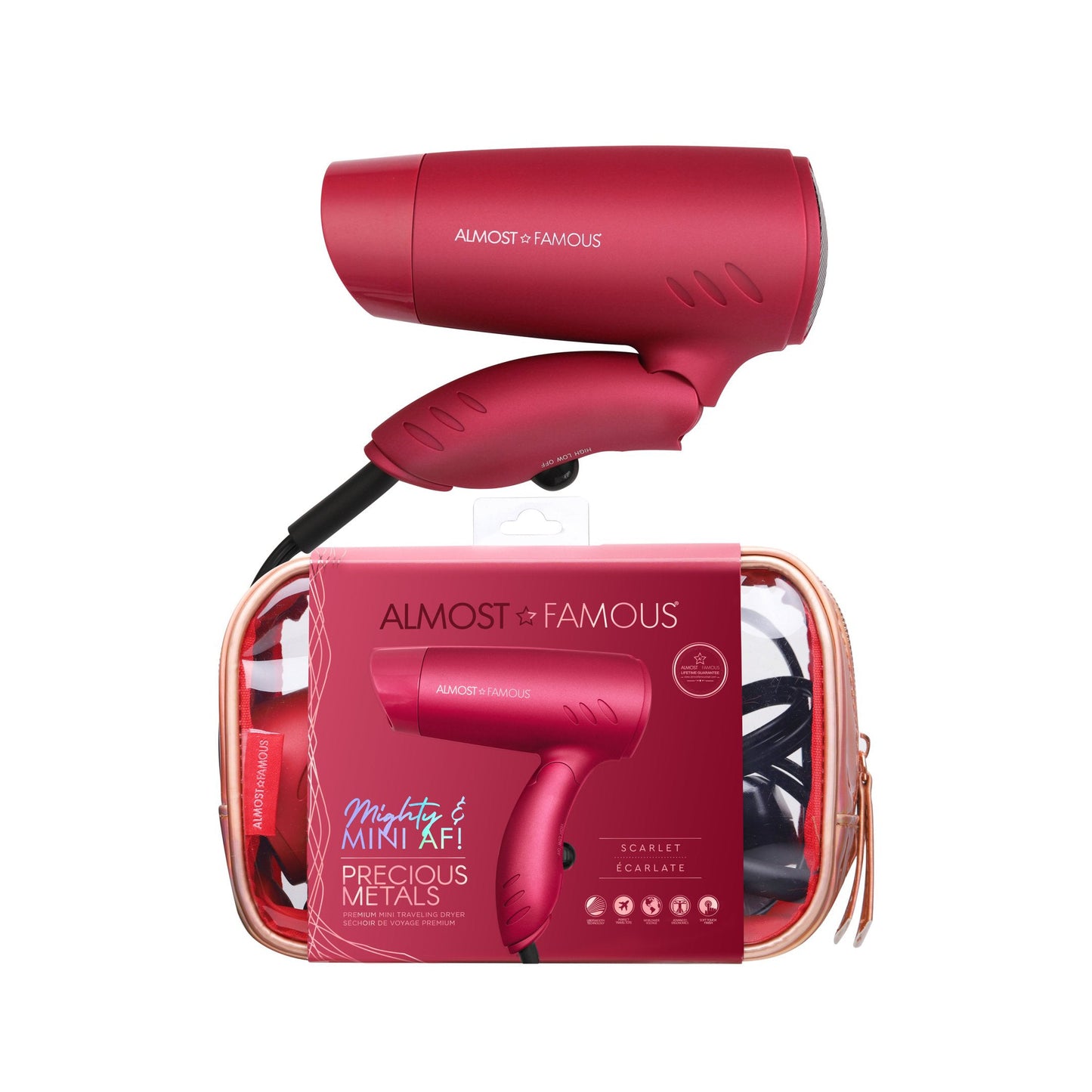 "Blown Voyage" 2-Piece Set - Red/Black Dryer and Selfie Light by Almost Famous Hair
