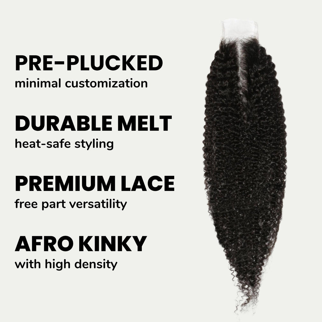 Afro Kinky 2x6 Transparent Lace Human Hair Closure