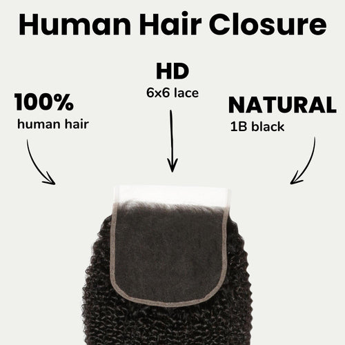 Afro Kinky 6x6 HD Lace Human Hair Closure