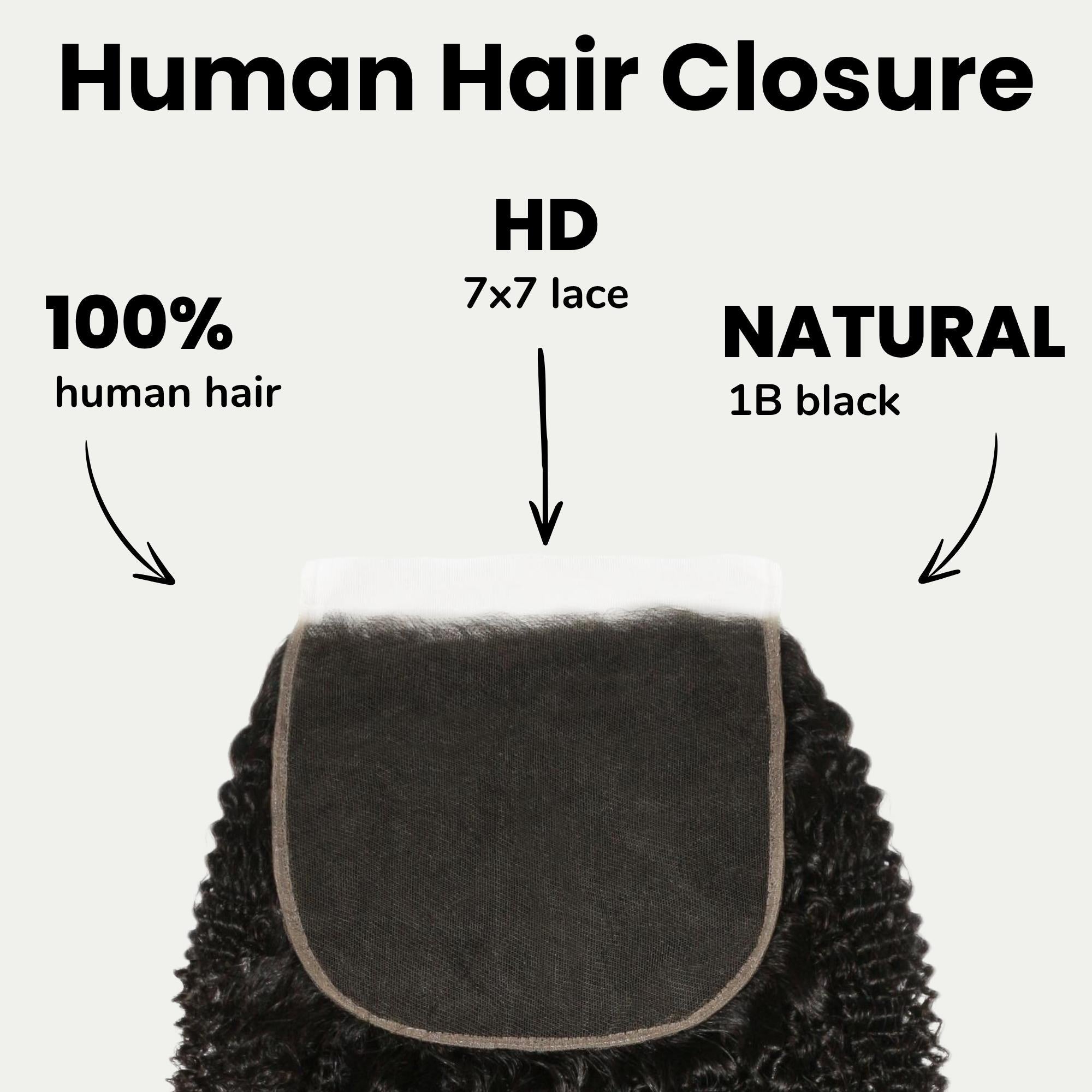Afro Kinky 7x7 HD Lace Human Hair Closure