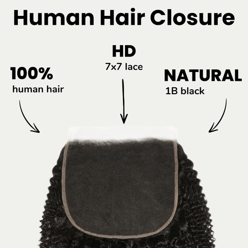Afro Kinky 7x7 HD Lace Human Hair Closure