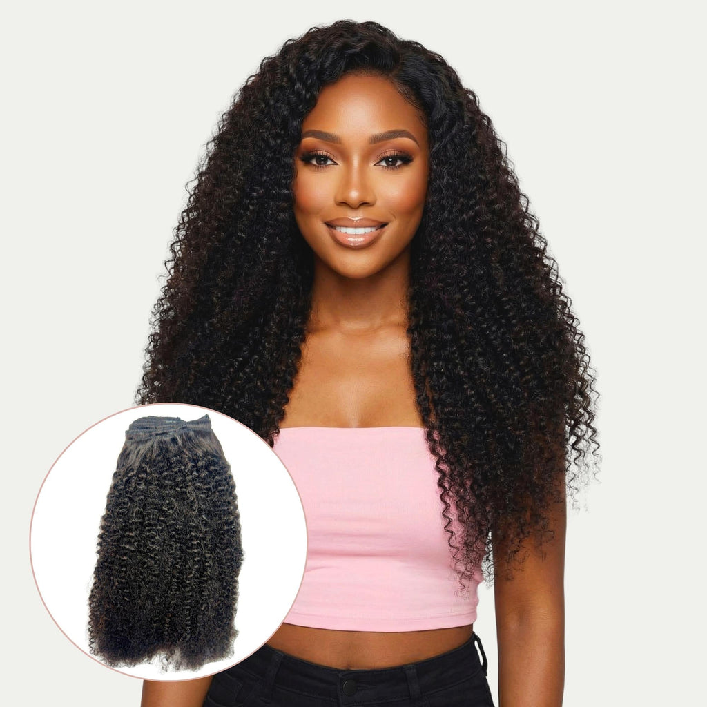 Afro Kinky Curly Clip-In 100% Human Hair Extensions