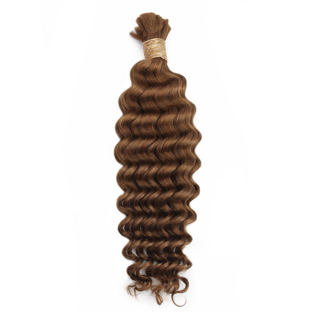 Auburn Deep Wave Bulk 100% Human Braiding Hair