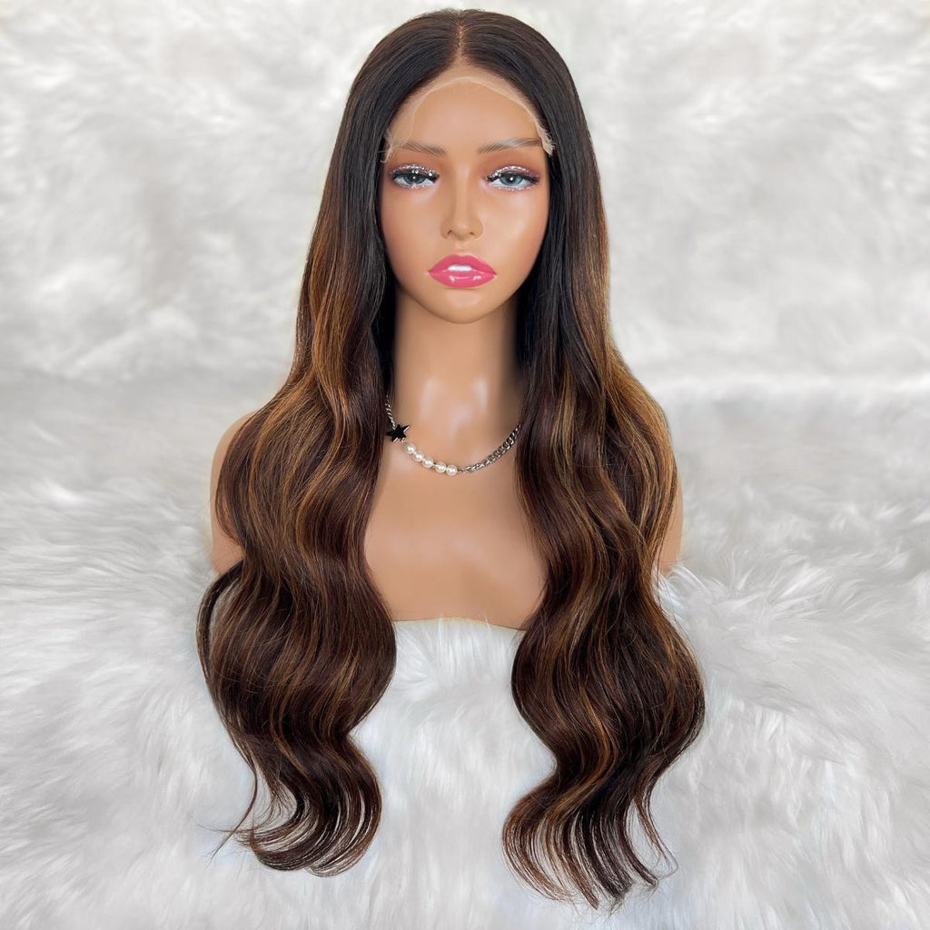Raw Ava Glueless 5x5 HD Lace Professionally Colored 100% Human Hair Closure Wig