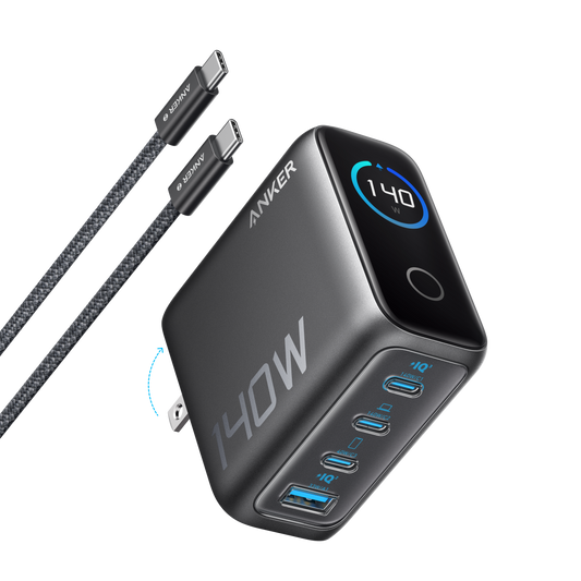 Anker Charger (140W, 4-Port, PD 3.1) with USB-C Cable by Anker