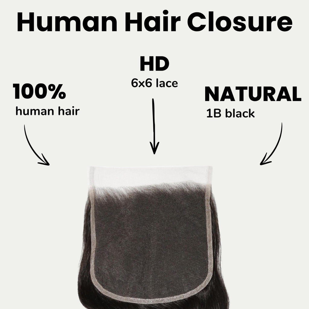 Body Wave 6x6 HD Lace Human Hair Closure