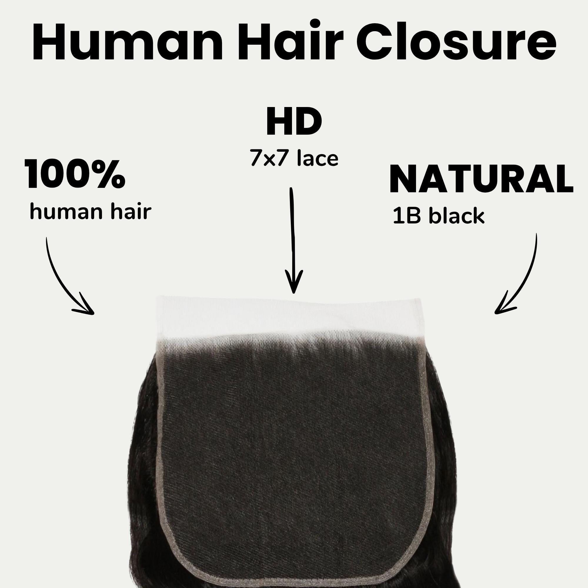 Body Wave 7x7 HD Lace Human Hair Closure