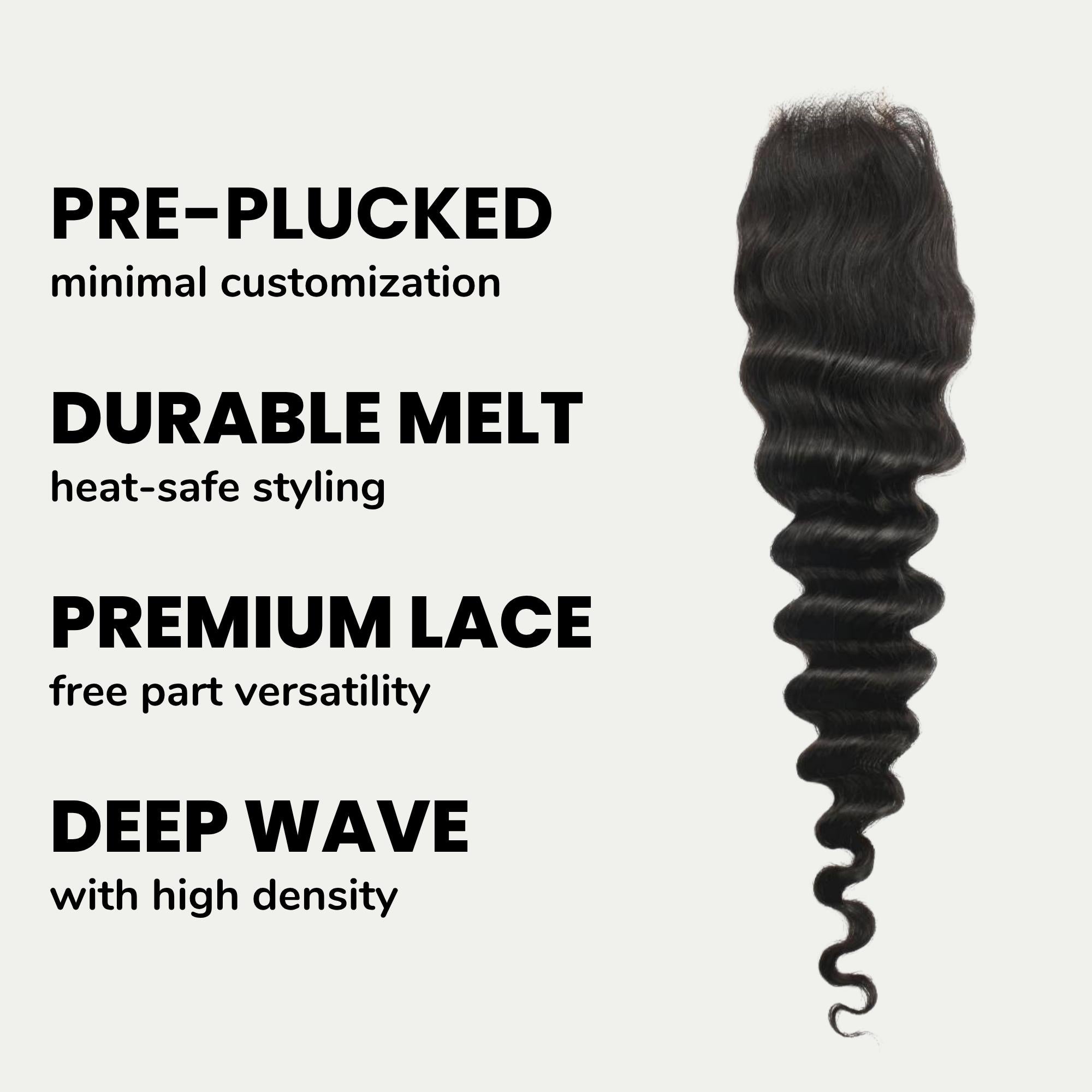 Deep Wave 2x6 HD Lace Human Hair Closure