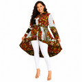 Duma Mbili Kente African Print High Low Button up Shirt