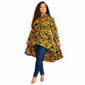 Duma Mbili Kente African Print High Low Button up Shirt