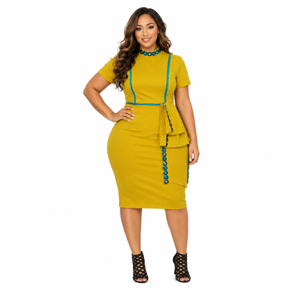 Duma Mbili Pattern Sequins Pencil Dress