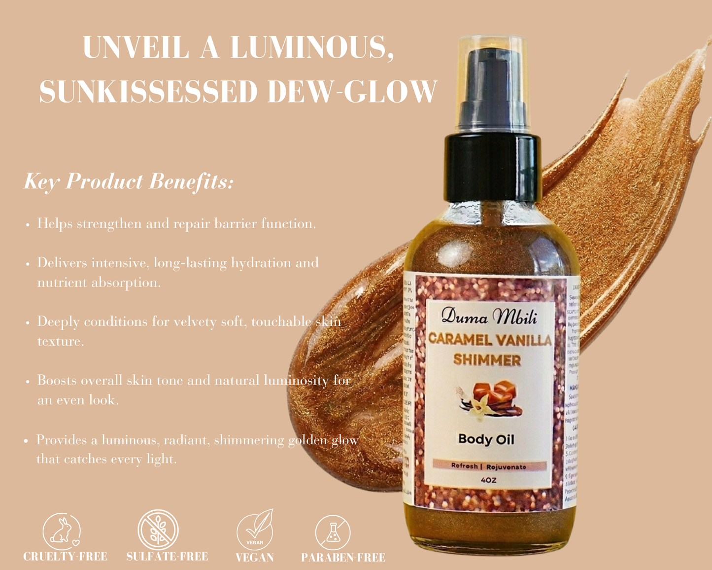 Caramel Vanilla Shimmer Body Oil
