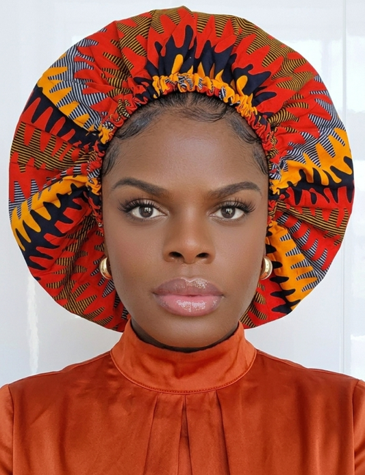 Duma Mbili XL Silk Lined African Print Bonnet