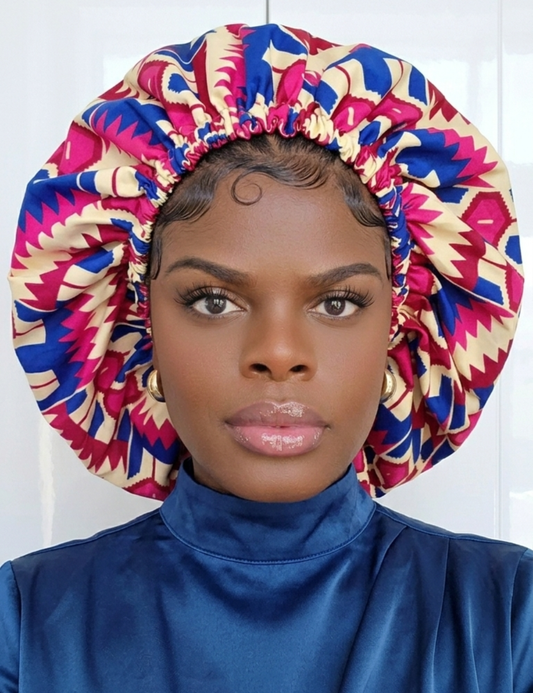 Duma Mbili XL Silk Lined African Print Bonnet
